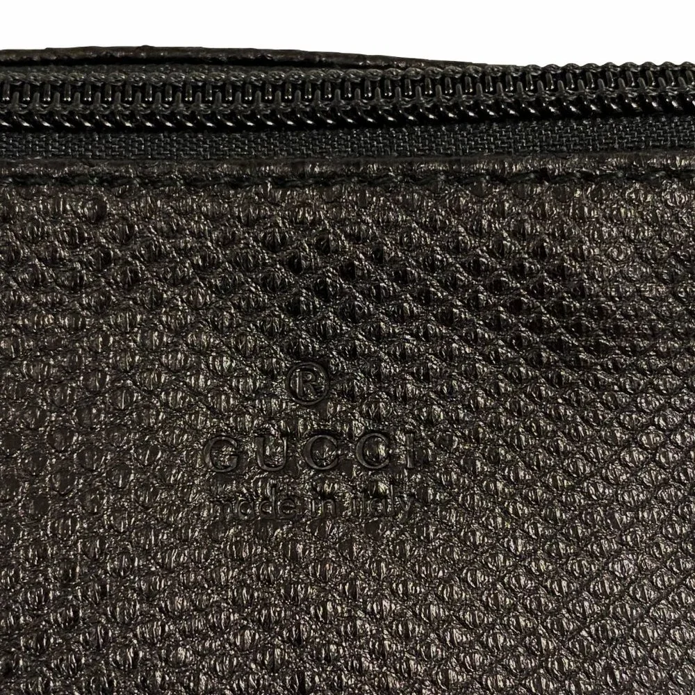 Gucci Snake Embossed Black Leather Pouchette - Picture 5 of 9